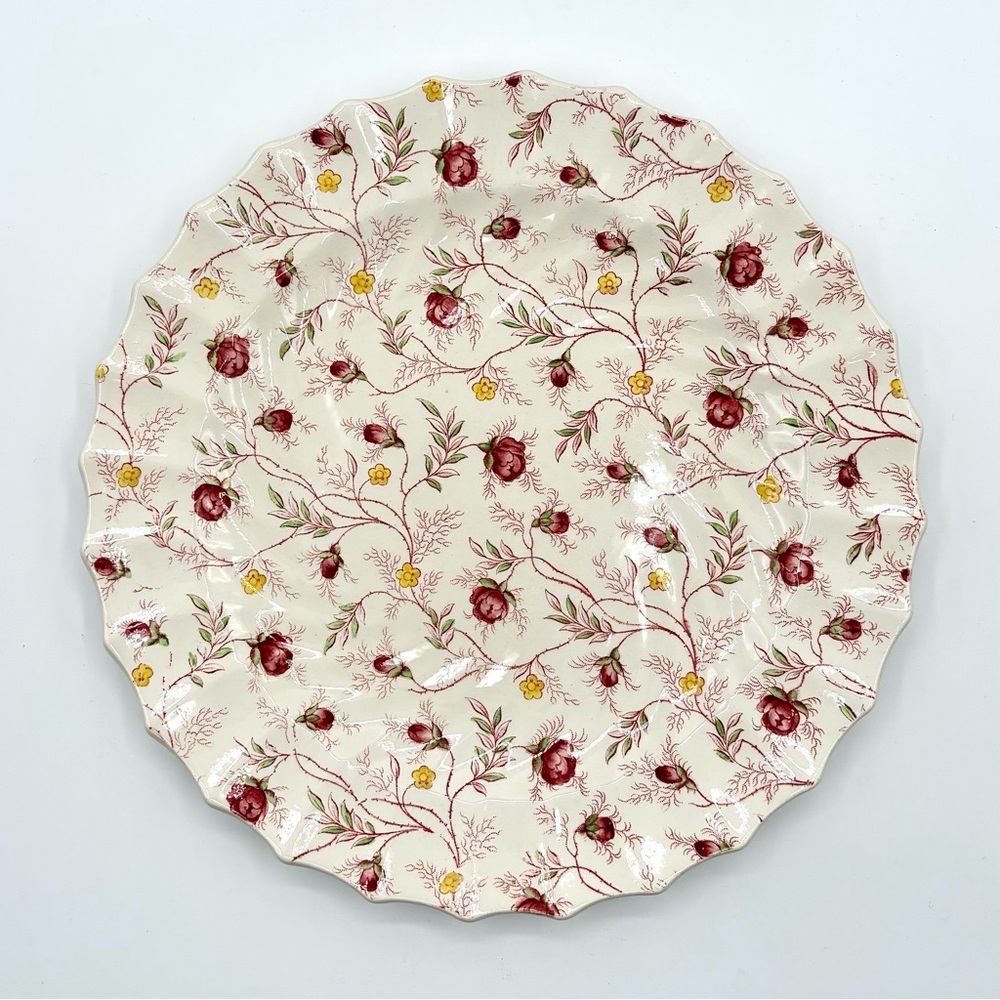 Spode Rosebud Chintz Floral Rose Ceramic Dinner Plate